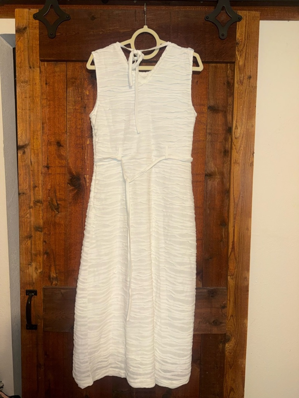 Proenza Schouler White Textured Sleeveless Midi Dress - Picture 3 of 5
